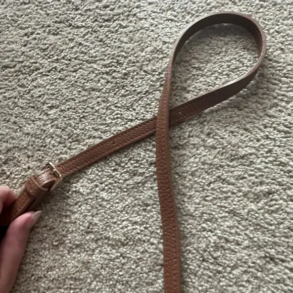 Quince Brown Italian Leather Small Crossbody Purse Bag Pebbled BROKEN ZIPPER - Picture 9 of 13